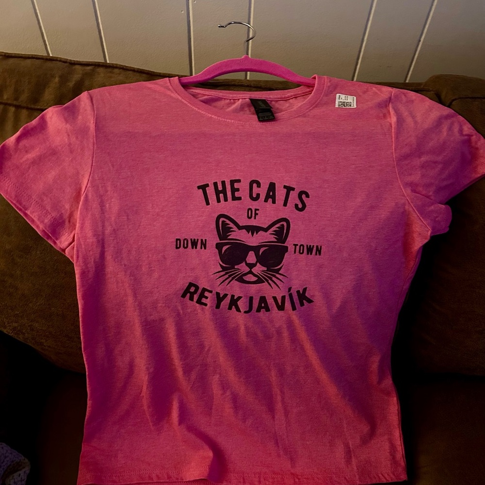 Cats of Reykjavik Pink Cat Graphic T-Shirt